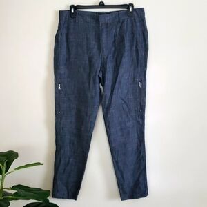 Vince linen lyocell chambray cargo trouser pants, women's size 28.